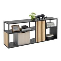 NÍZKA KOMODA PANELO -EXKLUSIV- - čierna/prírodná farba, Modern, kov/kompozitné drevo (150/60/35cm) - Mömax