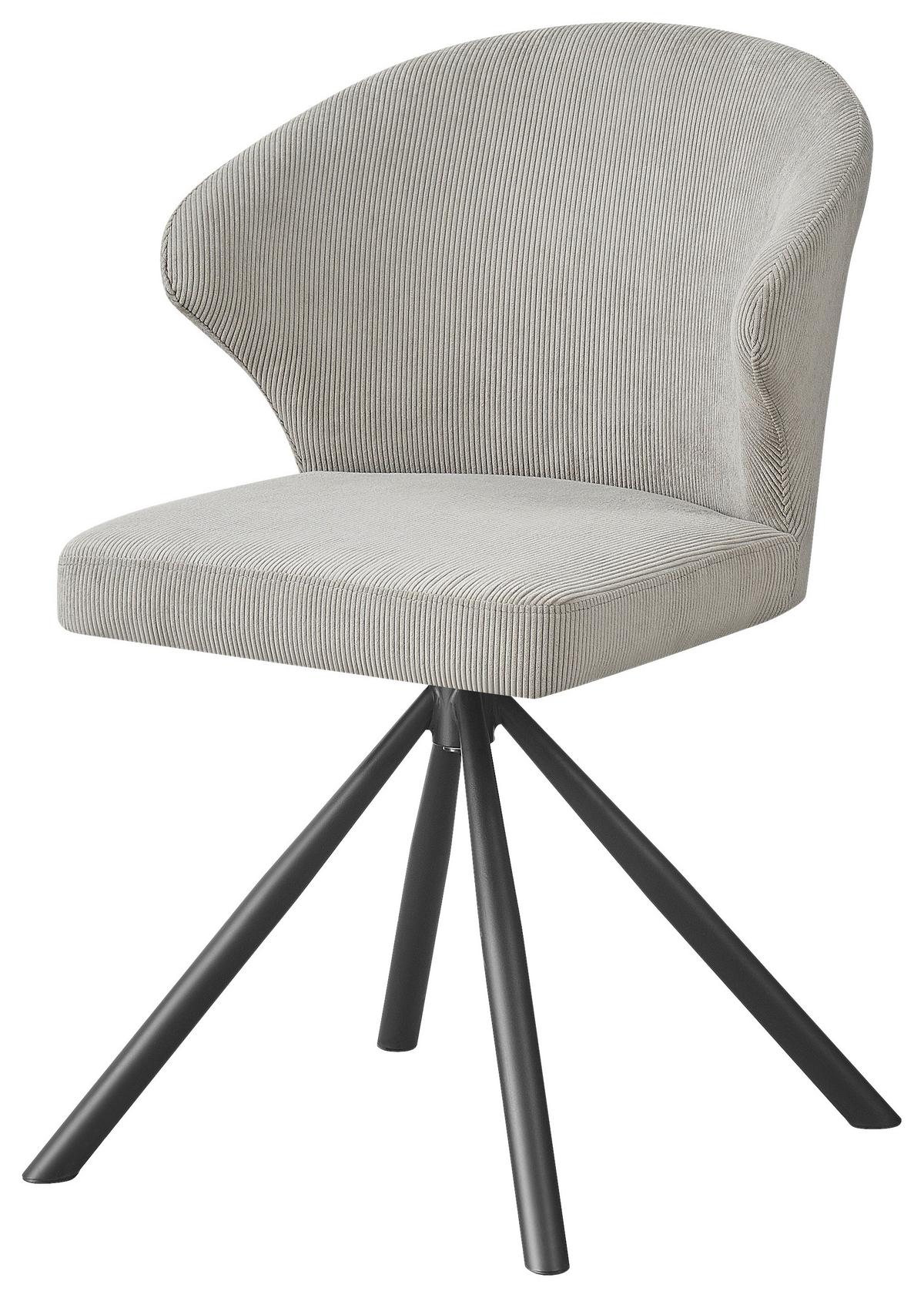 Otoční židle s područkami JANA šedá - šedá/černá, Lifestyle, kov/textil (55/82/58cm) - Based