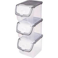 Tárolódoboz Jan - szürke/átlátszó, műanyag (23,5/23,5/32,5cm) - Homezone