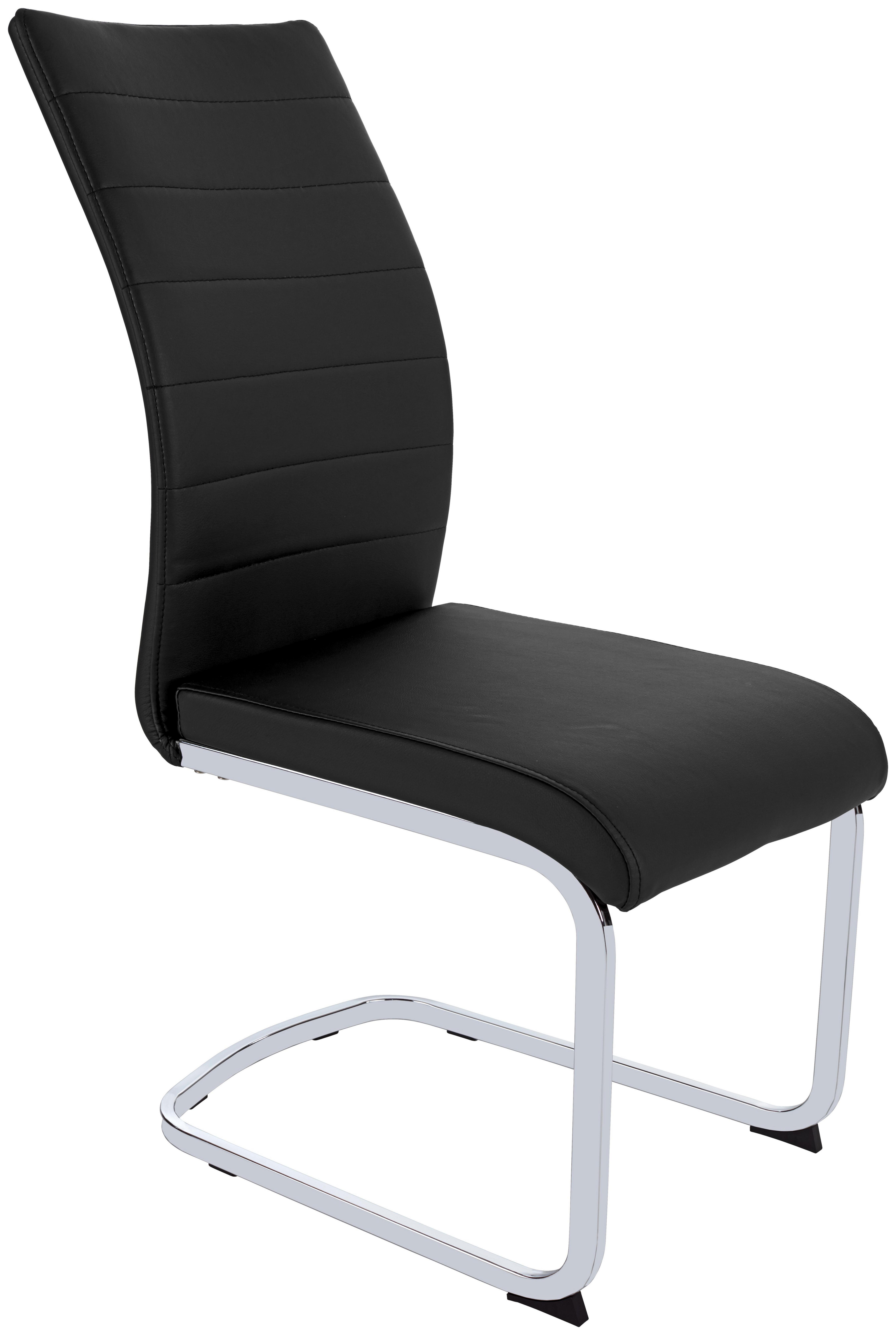 Szánkótalpas Szék Dalia S - Króm/Fekete, konvencionális, Fém/Textil (43/98/60cm)