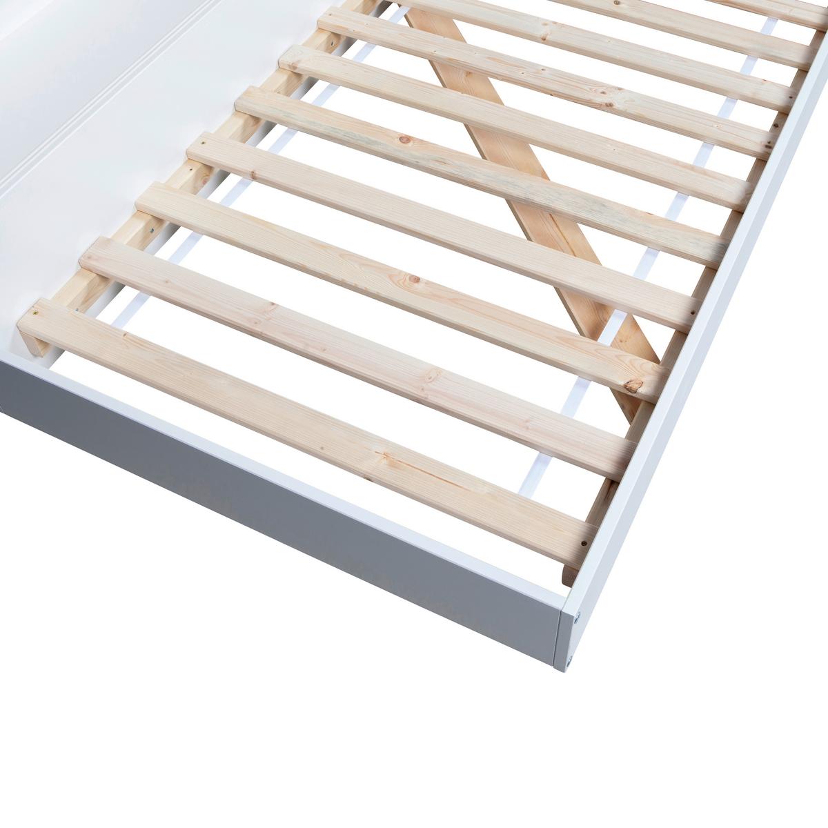 Bett Connect für Lattenrost Geeignet, Weiß 90x200 cm - Weiß, Design, Holz (90/200cm) - Livetastic