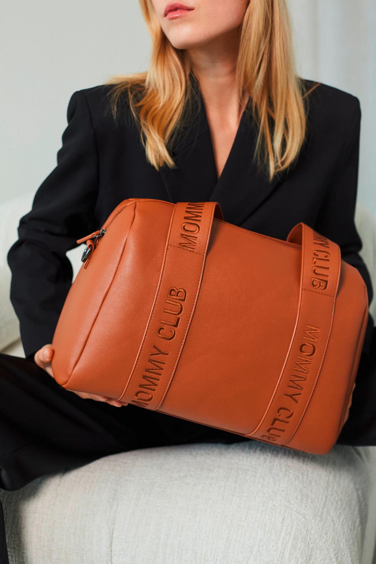 Wickeltasche Mommy Club Braun, Lederoptik, B: 38 cm - Schwarz/Braun, KONVENTIONELL, Kunststoff (38/21/27cm) - Childhome