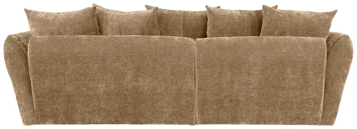 Univerzálna sedačka CAMMELLIO, sv.hnedá ženilka, 7 vankúšov - svetlohnedá/čierna, Modern, textil (296/75-95/189cm) - Mömax