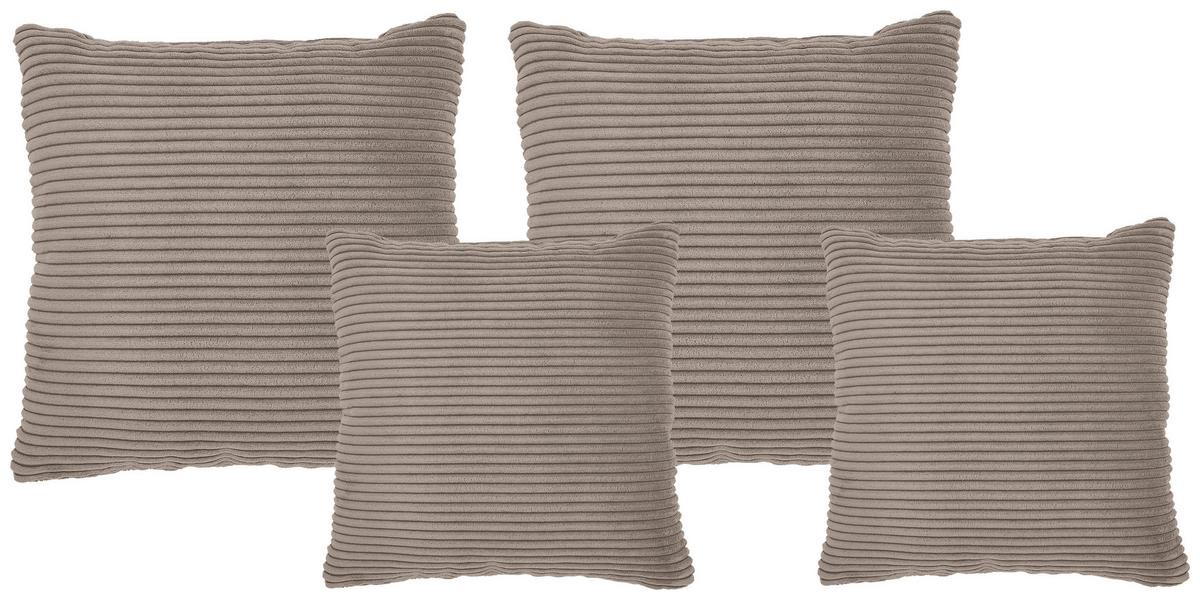 Zierkissenset Vouge Taupe, 4 Stück, B: 42 Cm - Taupe, KONVENTIONELL, Textil (42/53/42/53cm) - Livetastic