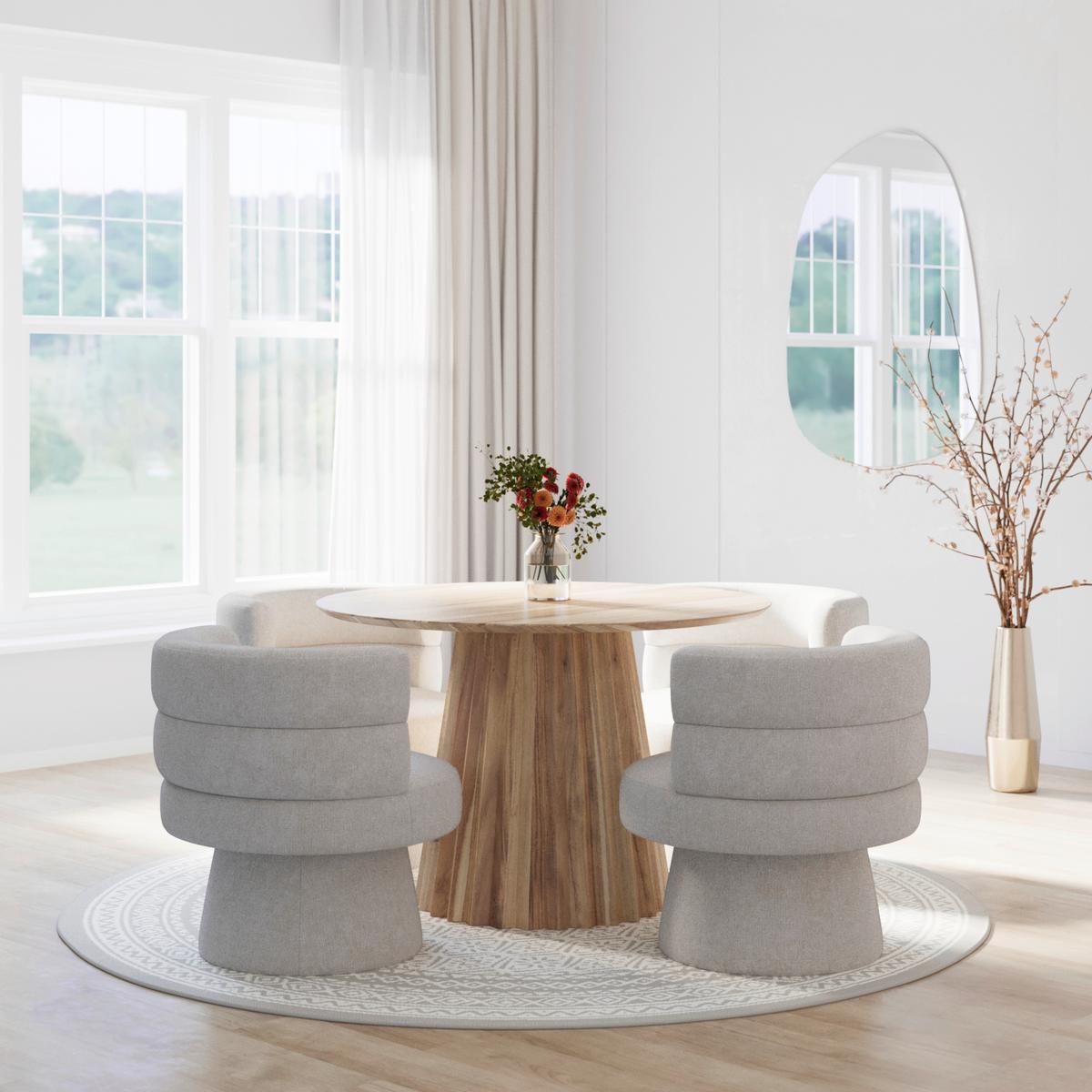 ŽIDLE JULINA - krémová, Moderní, dřevo/textil (71/74/72cm) - Bessagi Home