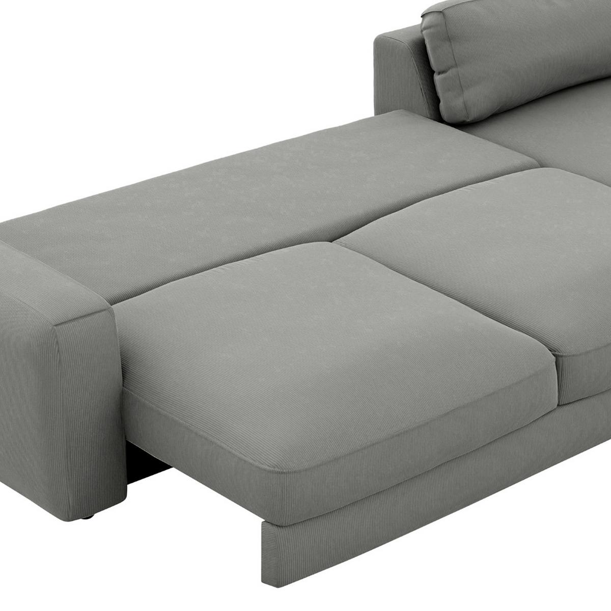Ecksofa Bourbon, D. Grau S: 303x176 cm - Dunkelgrau/Schwarz, MODERN, Textil (303/176cm) - Trendmanufaktur