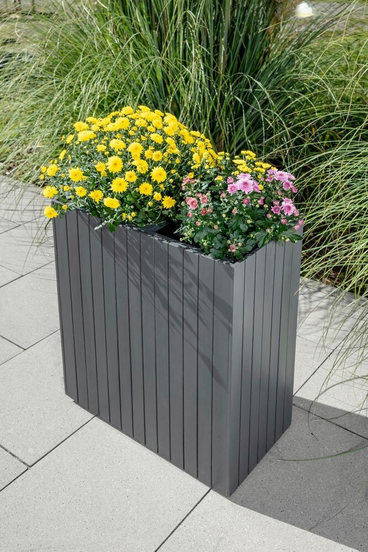 Blumenkasten H: 64 cm, Anthrazit - Anthrazit, Basics, Holz (57/30/64cm) - Prestige Home