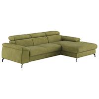 Ecksofa mit Schlaffunktion & Bettkasten Kitty Grün - Schwarz/Grün, Design, Textil (244/166cm) - Livetastic