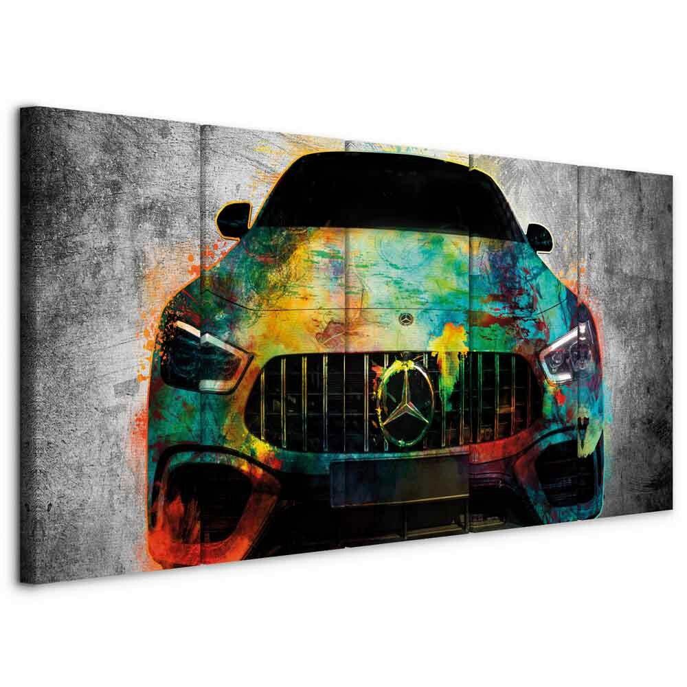 Leinwandbild On Start Multicolor B: 200 cm