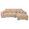 Ecksofa Azzuro Beige S: 256x175 cm - Beige/Silberfarben, Design, Textil (256/175cm) - Livetastic
