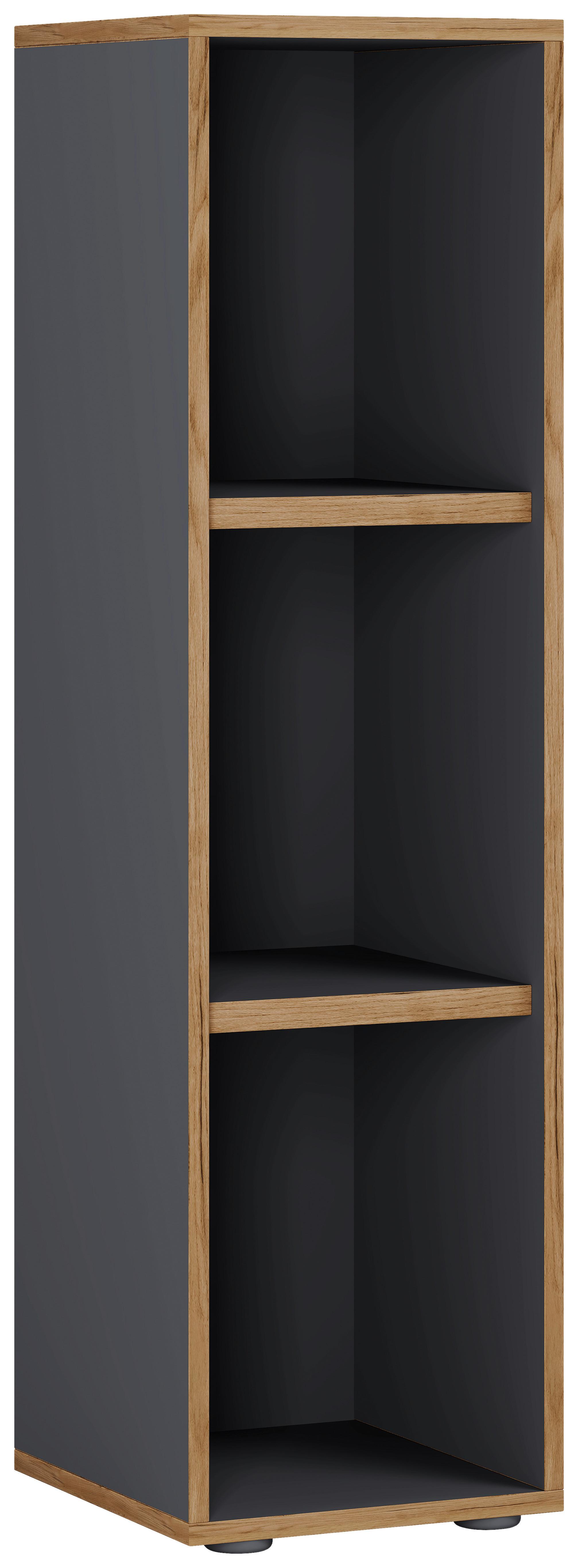 Regal Salia Anthrazit, Honigeiche B: 30 cm - Honigeiche/Anthrazit, Design, Holzwerkstoff (30/110/33cm) - MID.YOU