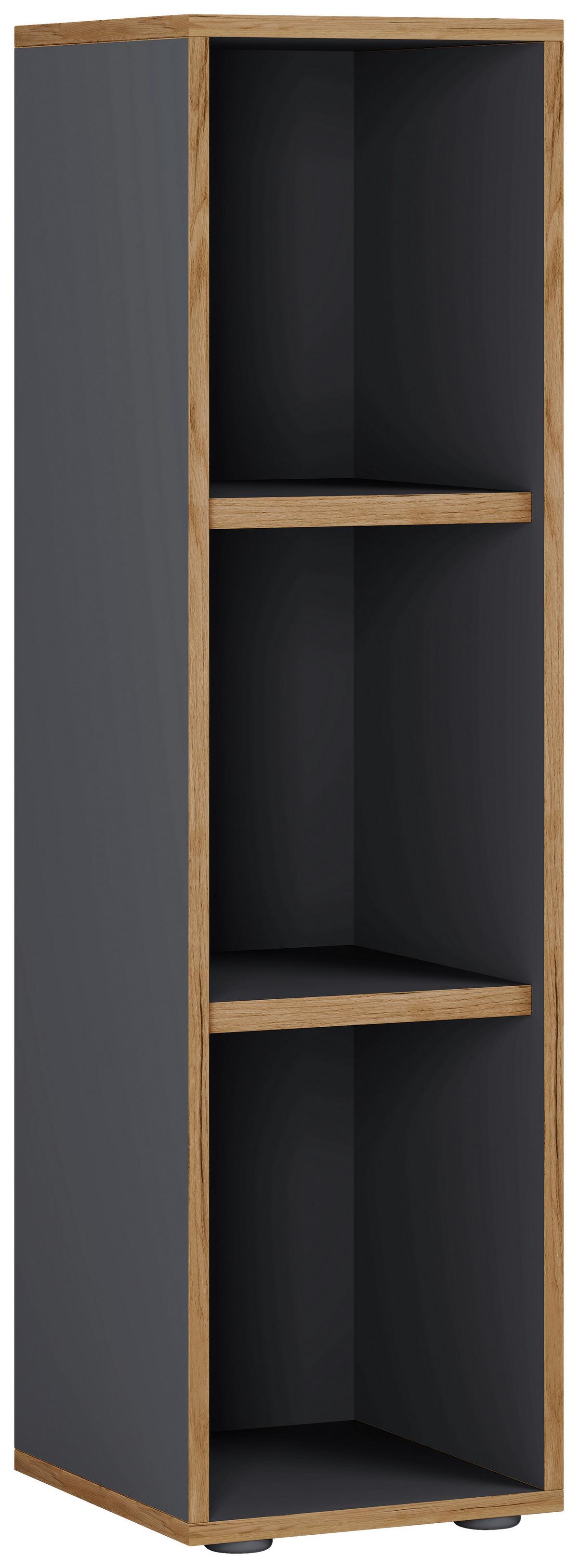 Regal Salia Anthrazit, Honigeiche B: 30 cm - Honigeiche/Anthrazit, Design, Holzwerkstoff (30/110/33cm) - MID.YOU