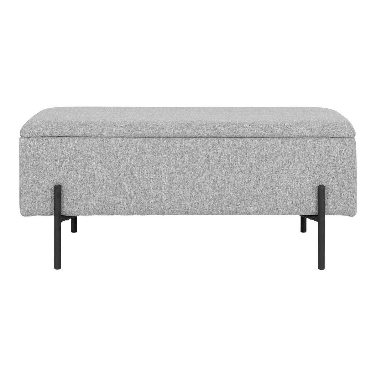 GARDEROBENBANK Watford, Hellgrau B: 95cm - Hellgrau/Schwarz, Design, Textil (95/43/36,5cm) - MID.YOU