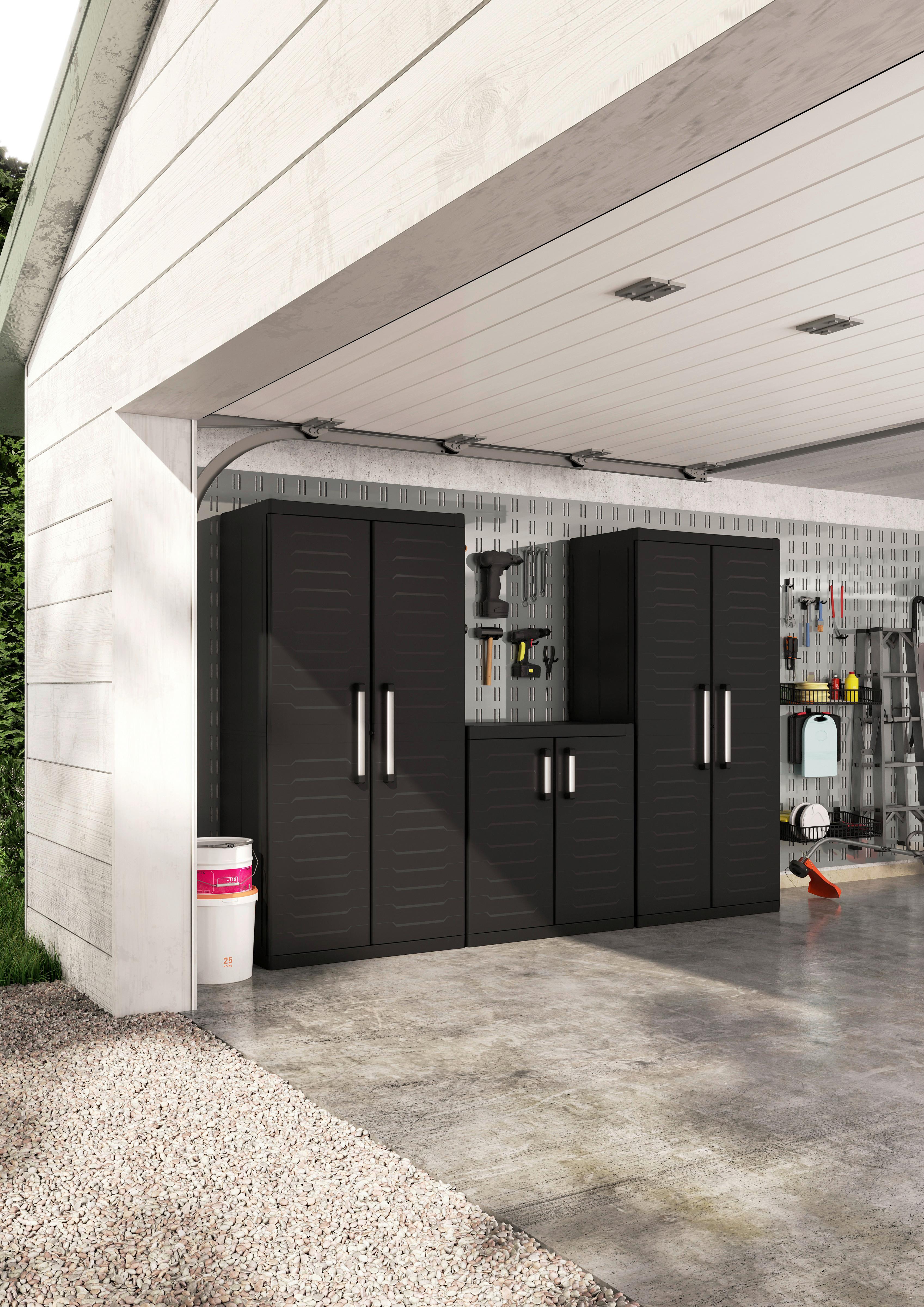 Werkzeugschrank Detroit Xl Multipurpose 182x89x54 Cm - Schwarz, Design, Kunststoff (89/182/54cm) - Keter