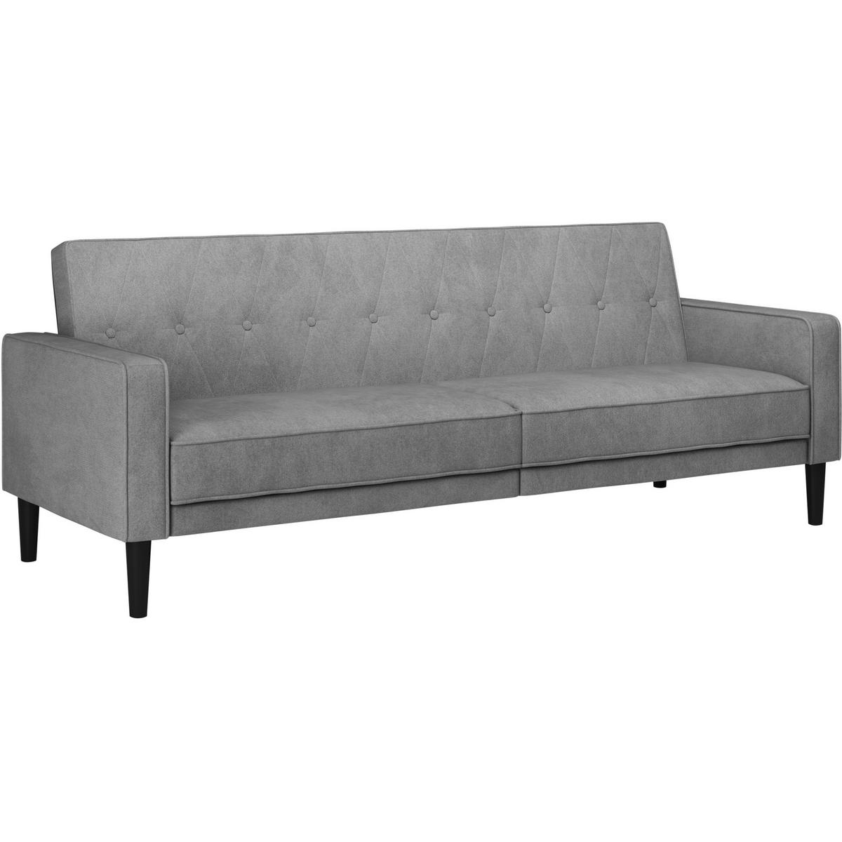 Schlafsofa Aarhus Anthrazit, mit Schlaffunktion - Anthrazit/Braun, Basics, Textil (213/81/86cm) - Livetastic