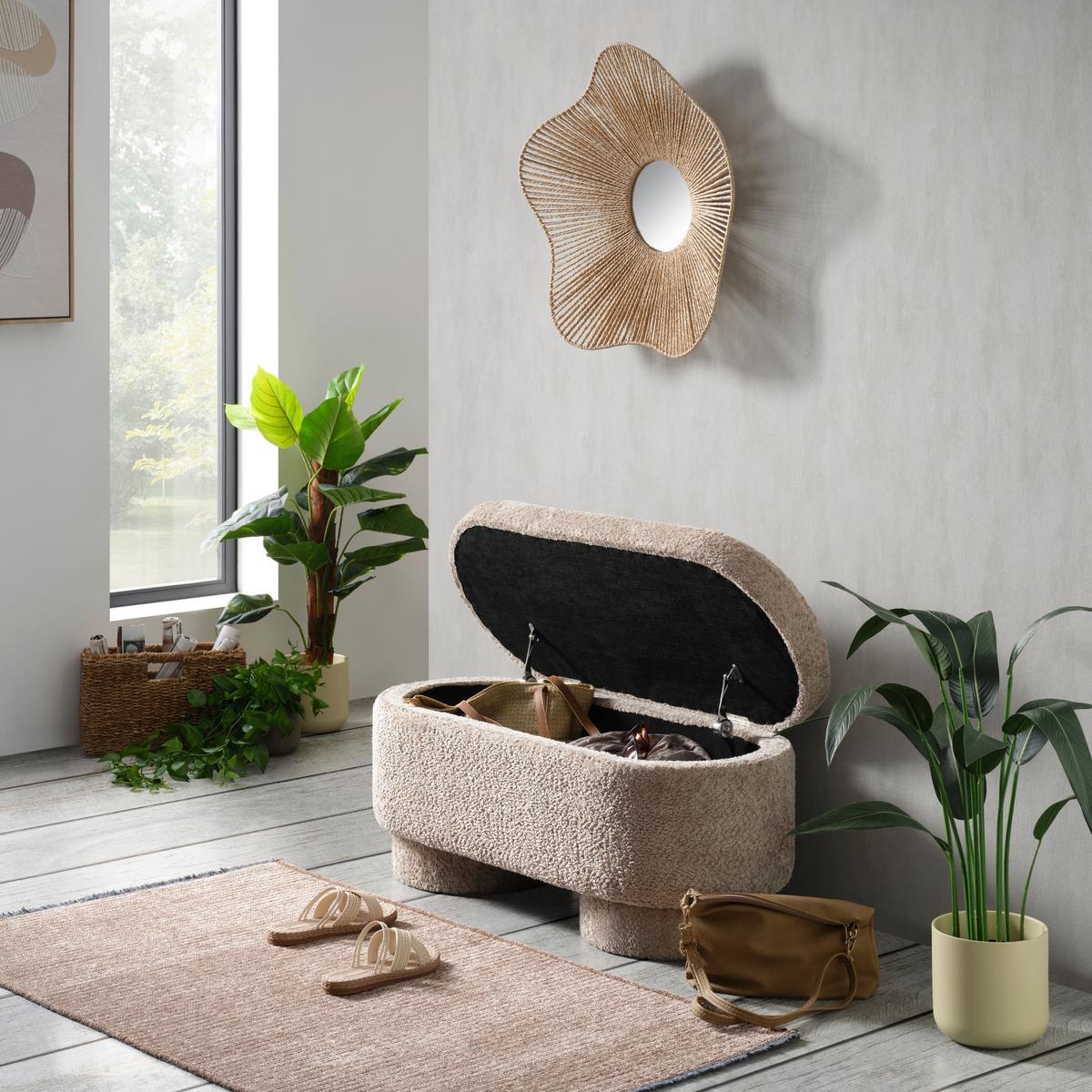 Lavica s úložným priestorom - taupe, Modern, kompozitné drevo/textil (100/43/42cm) - Premium Living