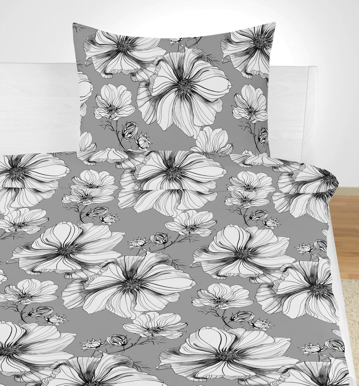 Bettwäsche 140x200 cm Natalia Bunt in verschiedenen Designs - Blau/Beige, KONVENTIONELL, Textil - Ondega