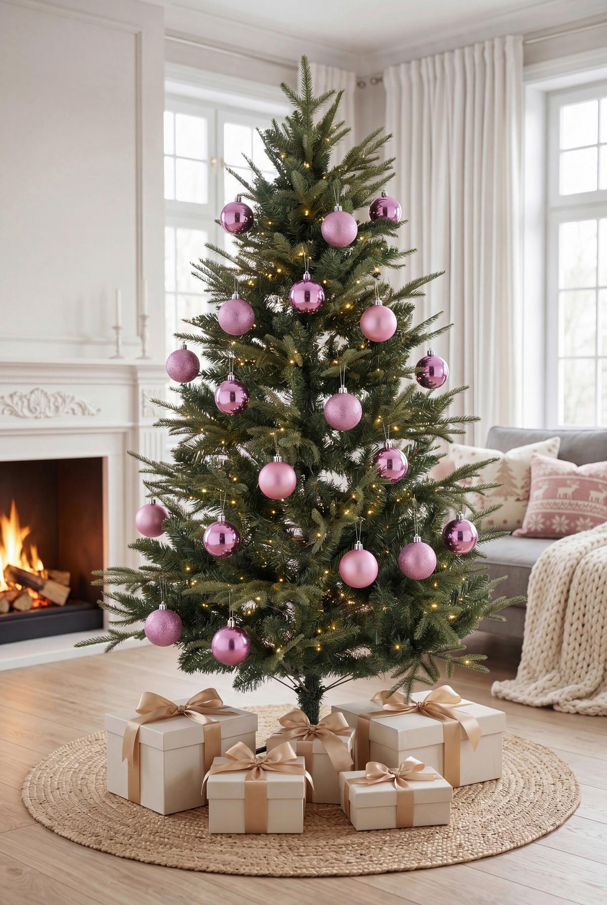 CHRISTBAUMKUGEL-SET Yasin, Rosa, 30-teilig - Pink/Rosa, KONVENTIONELL, Kunststoff (6cm) - Luca Bessoni