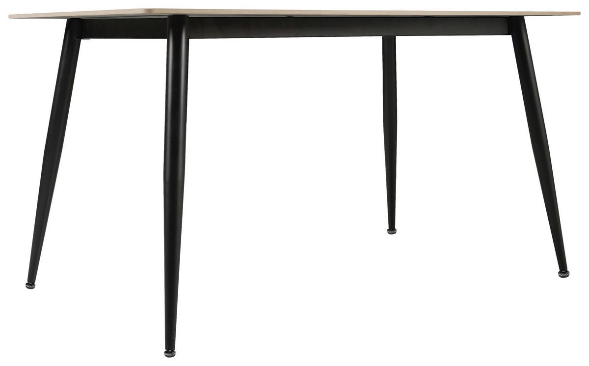 Esstisch Jules - Hellgrau/Schwarz, MODERN, Keramik/Metall (140/80/76cm) - MID.YOU