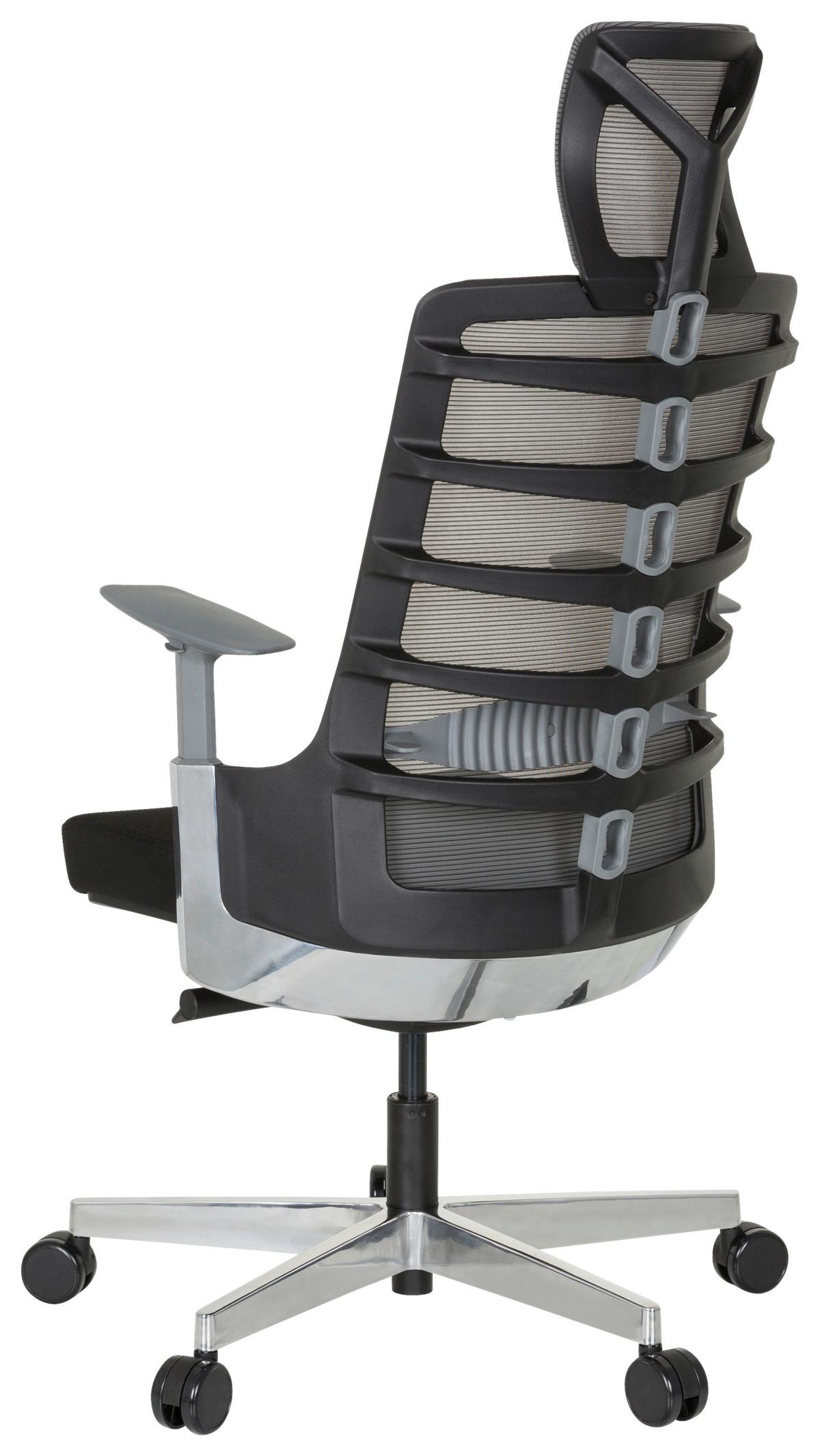 Drehstuhl Skarif Grau/Schwarz - Alufarben/Schwarz, MODERN, Kunststoff/Textil (64/128/62cm) - MID.YOU