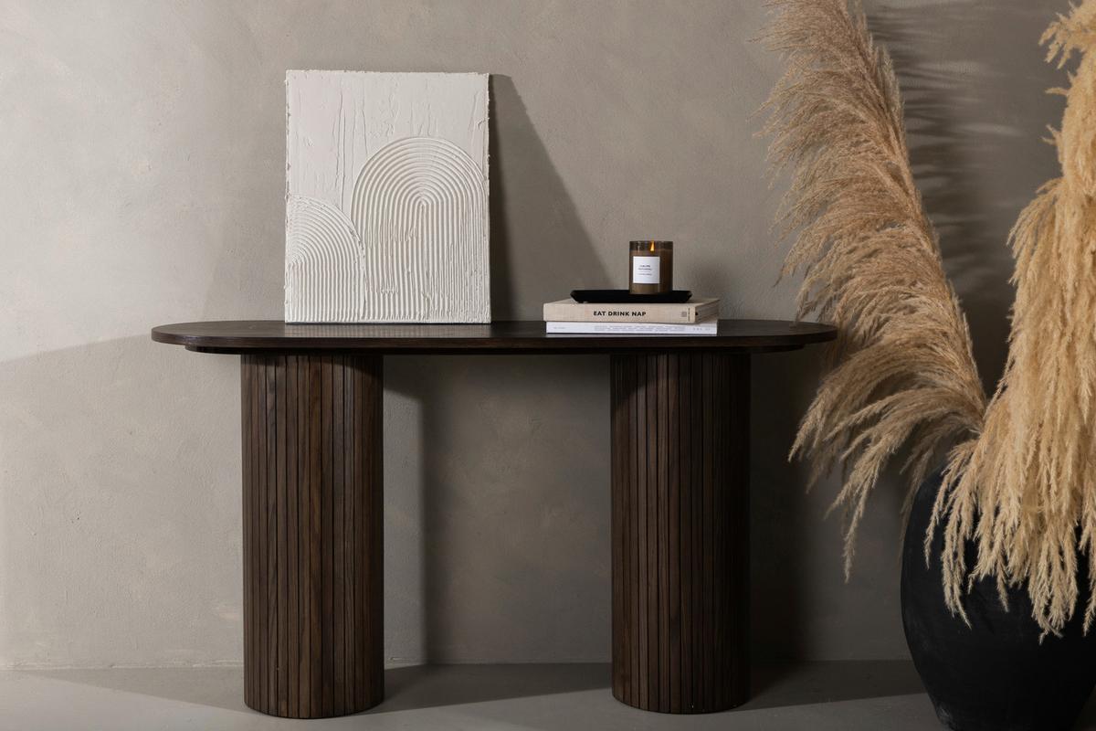 Konsole Bianca - Mokka, Design, Holzwerkstoff (130/40/72cm) - Livetastic