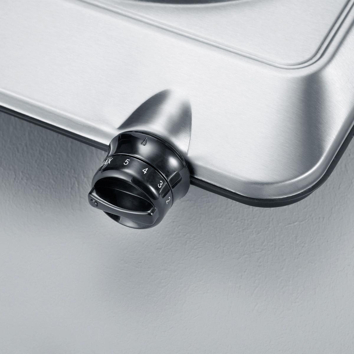 Kochplatte Elektro Edelstahl 1500 W 1 Kochfeld - Edelstahlfarben, MODERN, Metall (25/28,5/8cm)