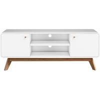 Lowboard Cassie Weiß B: 140 Cm - Eichefarben/Weiß, Design, Holz/Holzwerkstoff (140/53/39cm) - MID.YOU