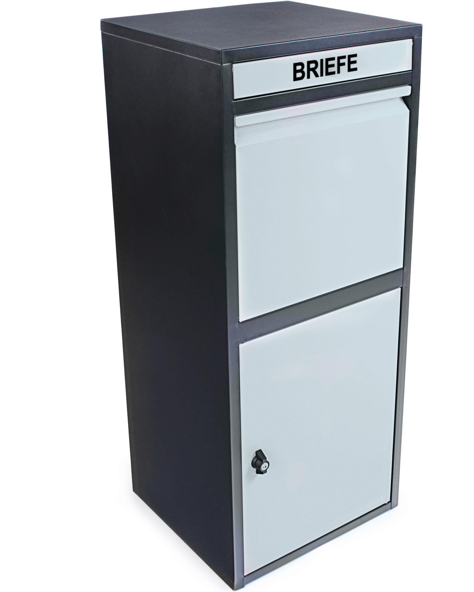 Paketbox Mit Türklappe H: 103 Cm - Schwarz/Grau, Basics, Metall (41/103/38cm)