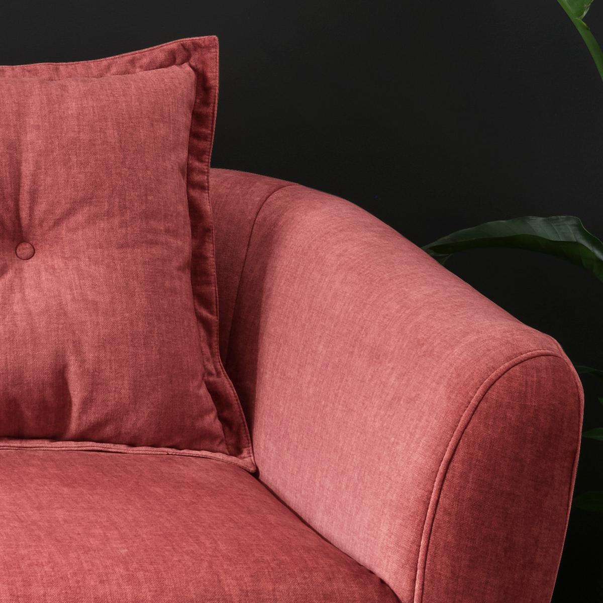 2,5-Sitzer Baggio Koralle B: 196 cm - Koralle/Buchefarben, MODERN, Textil (196/94/103cm) - Livetastic