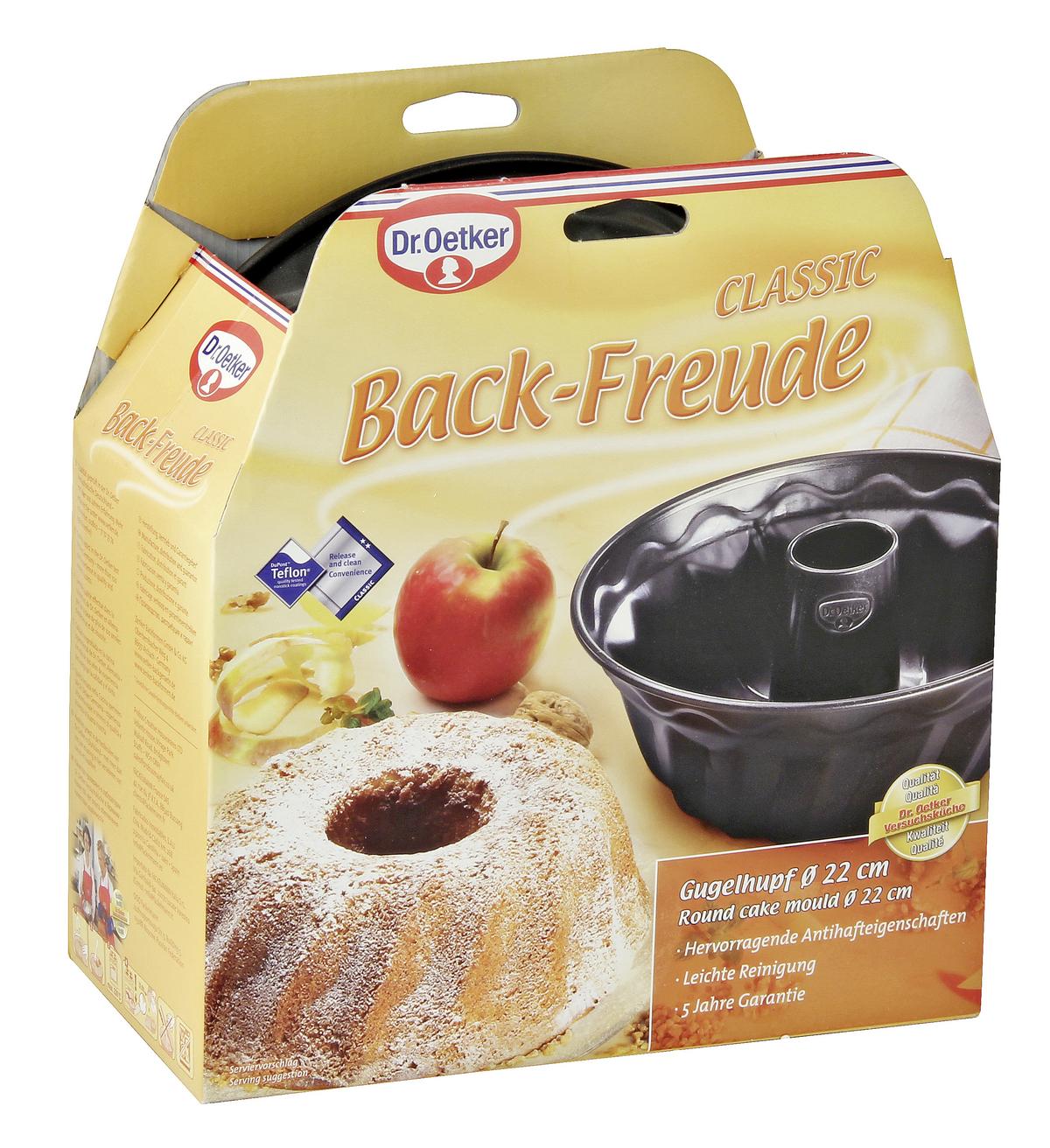 Gugelhupfform 2519 Rund DxH: 22x11,5 cm Antihaftbeschichtet - Schwarz, Basics, Metall (22/11,5cm) - Dr.Oetker