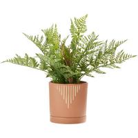 Obal na kvetináč Line, V: 13,9cm - piesková/terakotová, keramika (13,6/13,9cm) - Modern Living