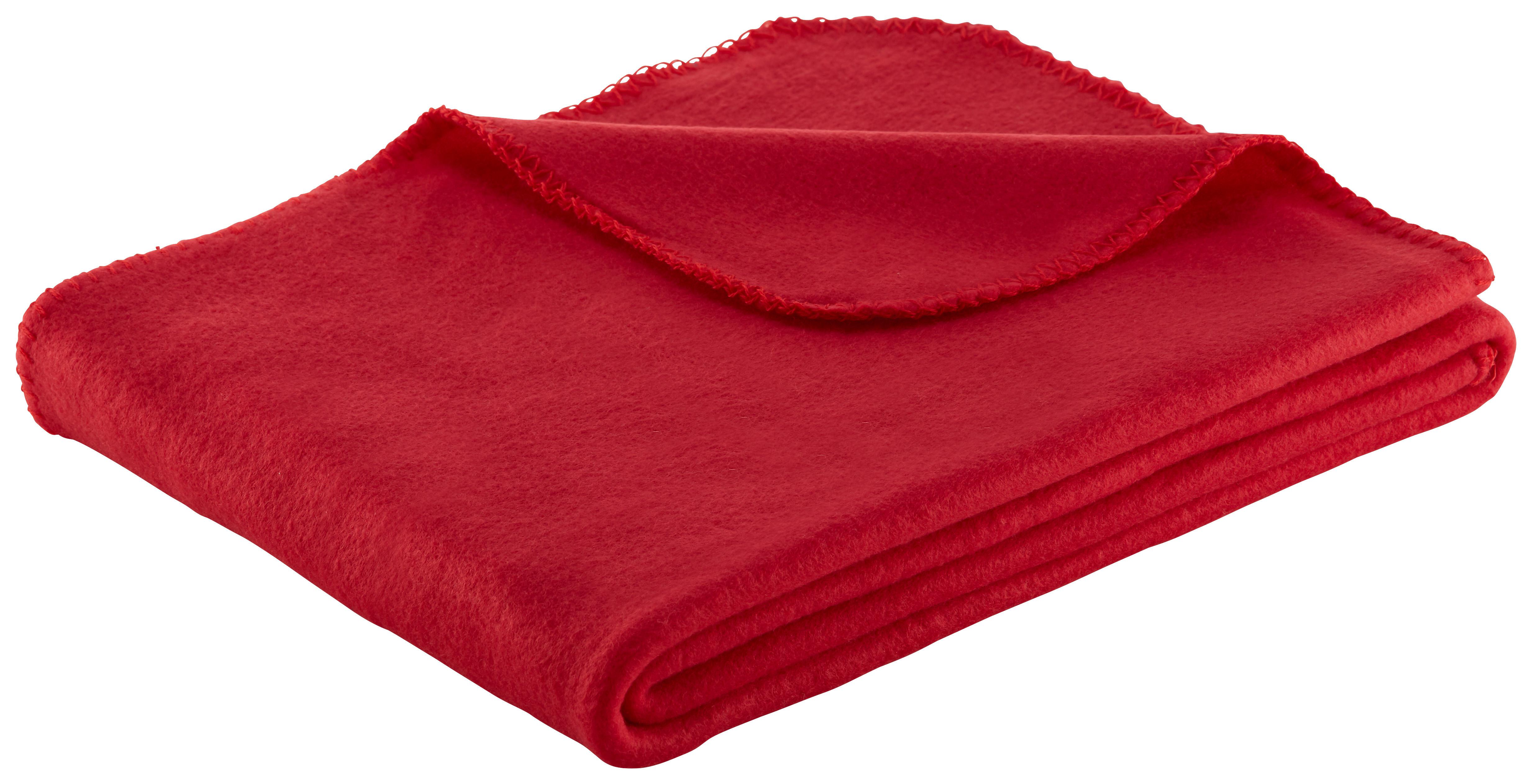 Fleecová Deka Beatrix 130/160 Cm - červená, textil (130/160cm) - Based