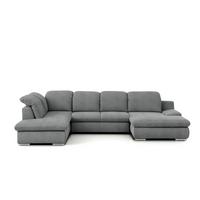 Wohnlandschaft Isona Dunkelgrau Isona - Chromfarben/Dunkelgrau, Design, Textil (212/353/165cm) - Livetastic