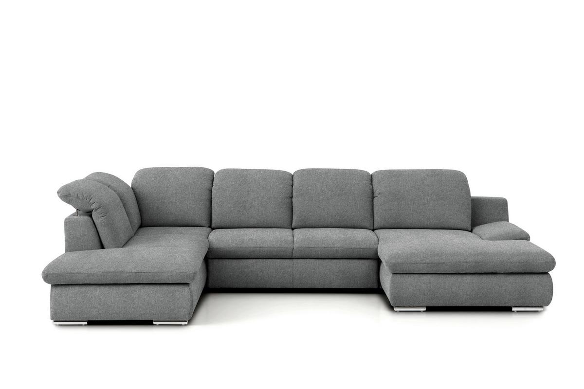 Wohnlandschaft Isona Dunkelgrau Isona - Chromfarben/Dunkelgrau, Design, Textil (212/353/165cm) - Livetastic