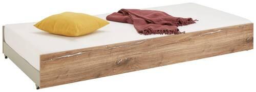 Posteľná zásuvka YOUNG biela/dub Flagstaff,4 kolieska - farba duba, Konventionell, kompozitné drevo/plast (94/27/199cm)