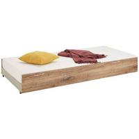 Posteľná zásuvka YOUNG biela/dub Flagstaff,4 kolieska - farba duba, Konventionell, kompozitné drevo/plast (94/27/199cm)
