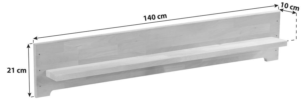 REGÁL K POSTELI ELISABETH - jádrový buk, Konvenční, dřevo (140/21/10cm)