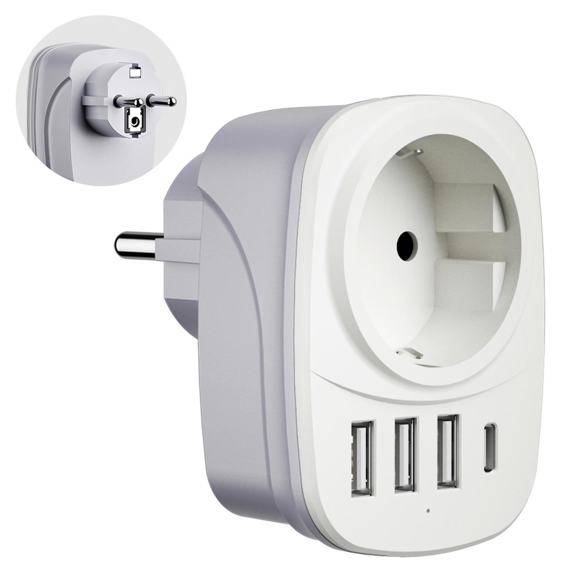 ROZBOČOVACÍ ADAPTÉR DO ZÁSUVK ALRO - biela, Konventionell, kov/plast (8/6/8cm) - Mömax