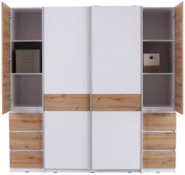 Mit zwei seitlichen Drehtüren und Schubladen Kleiderschrank mit viel Stauraum
