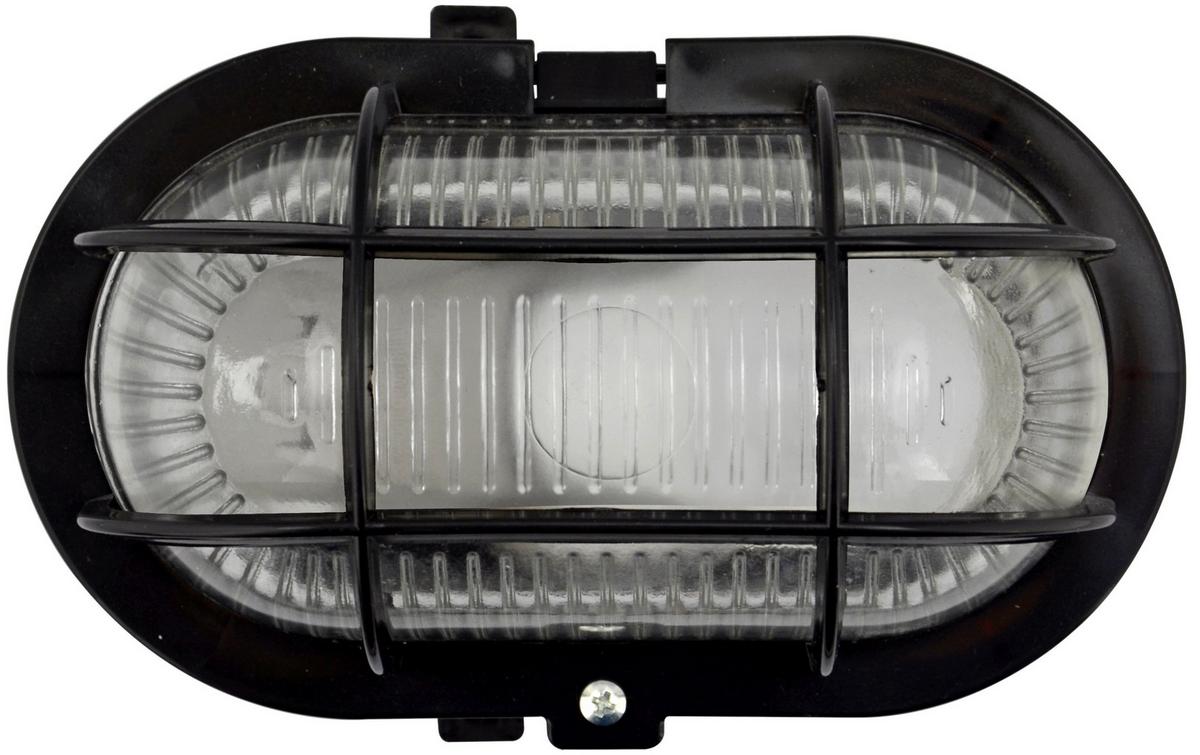 LED-Wandleuchte 1-Flammig, für In- und Outdoor - Schwarz, Basics, Glas/Kunststoff (18.5/12.5/11cm)