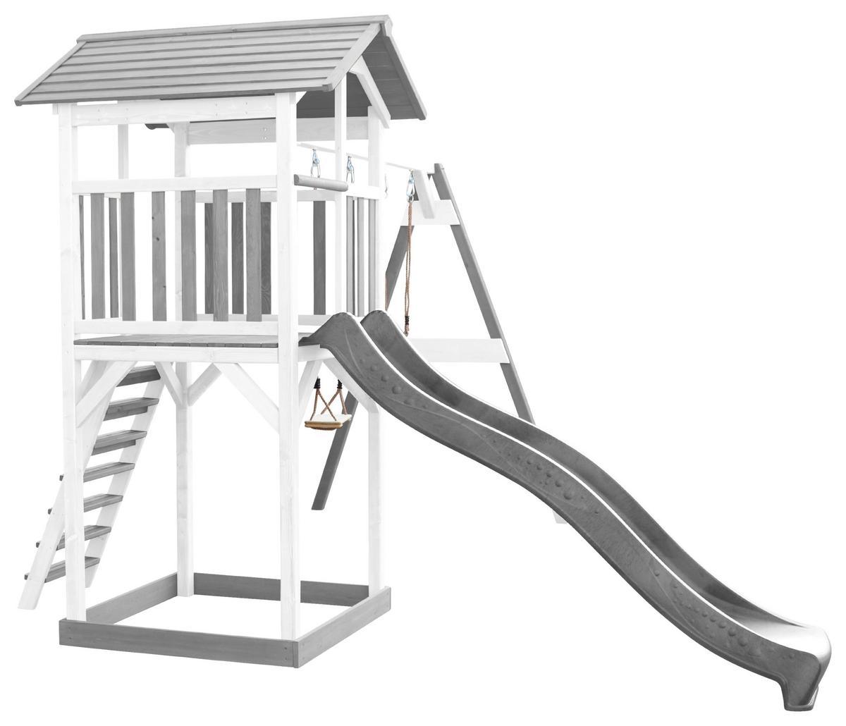 Spielturm A025.122.82 - Weiß/Grau, KONVENTIONELL, Holz/Kunststoff (356,6/241,9/349cm) - Ambia Garden