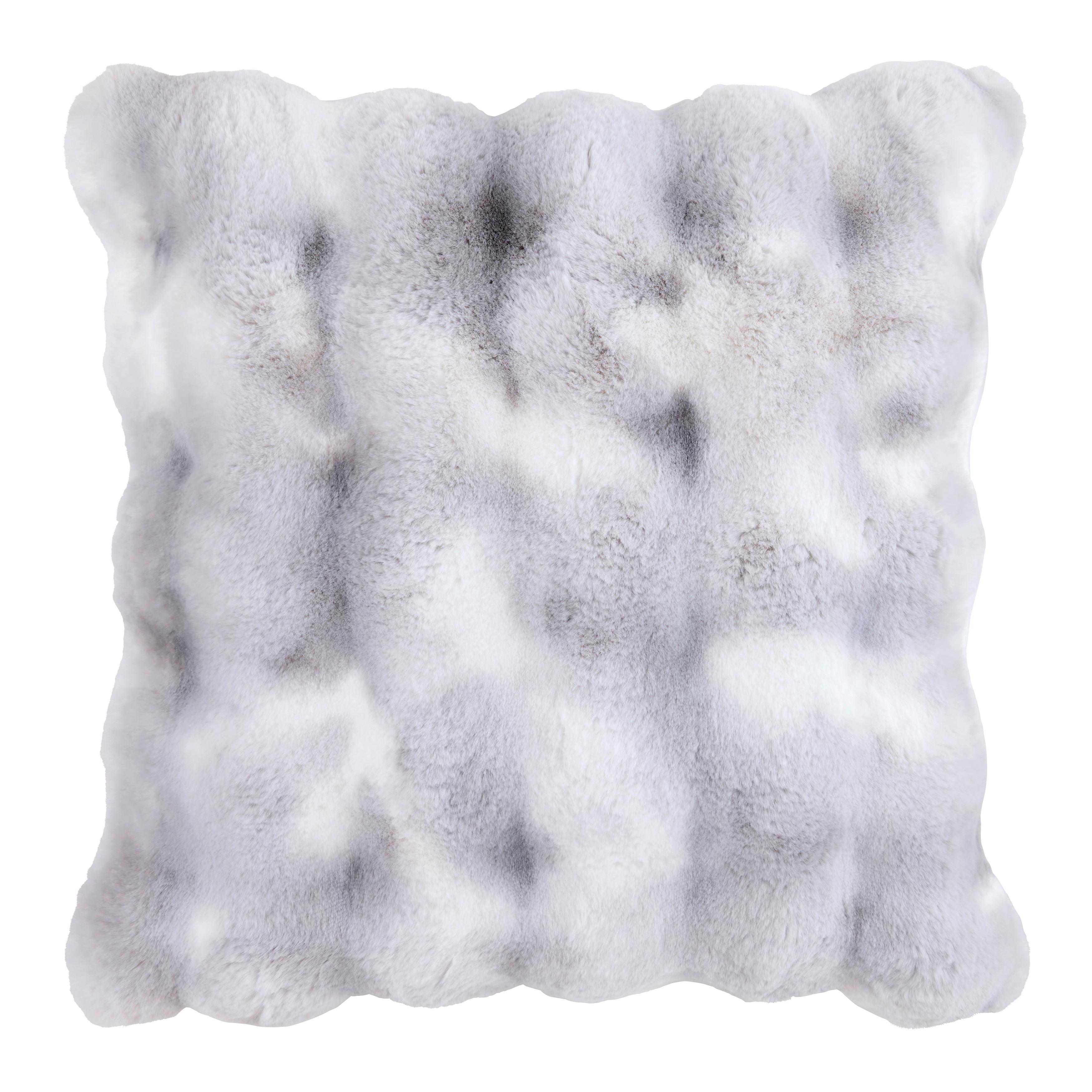 KOŽUŠINOVÝ VANKÚŠ SVEA - sivá, textil (45/45cm) - Premium Living