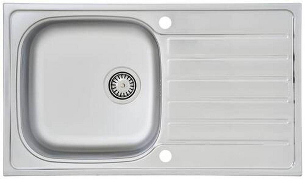 Spüle Respekta Edelstahl Bxt: 86x50 cm - Edelstahlfarben, Trend, Metall (86/17,5/50cm) - Respekta