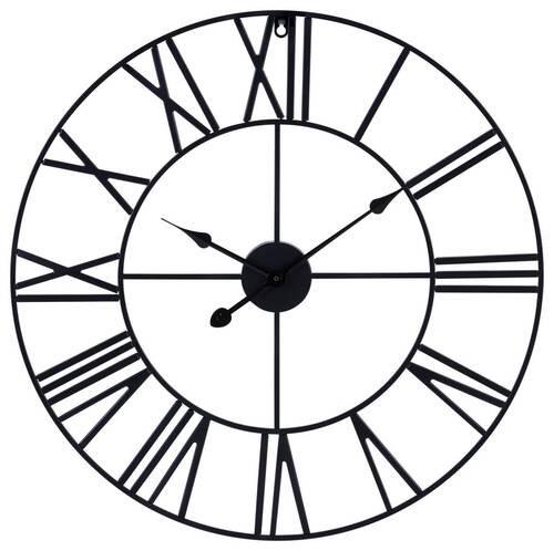 Wanduhr Aron Ø 60 cm Analog Schwarz Eisen Vintage-Look - Schwarz, Basics, Metall (60cm) - Luca Bessoni