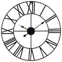 Wanduhr Aron Ø 60 cm Analog Schwarz Eisen Vintage-Look - Schwarz, Basics, Metall (60cm) - Luca Bessoni