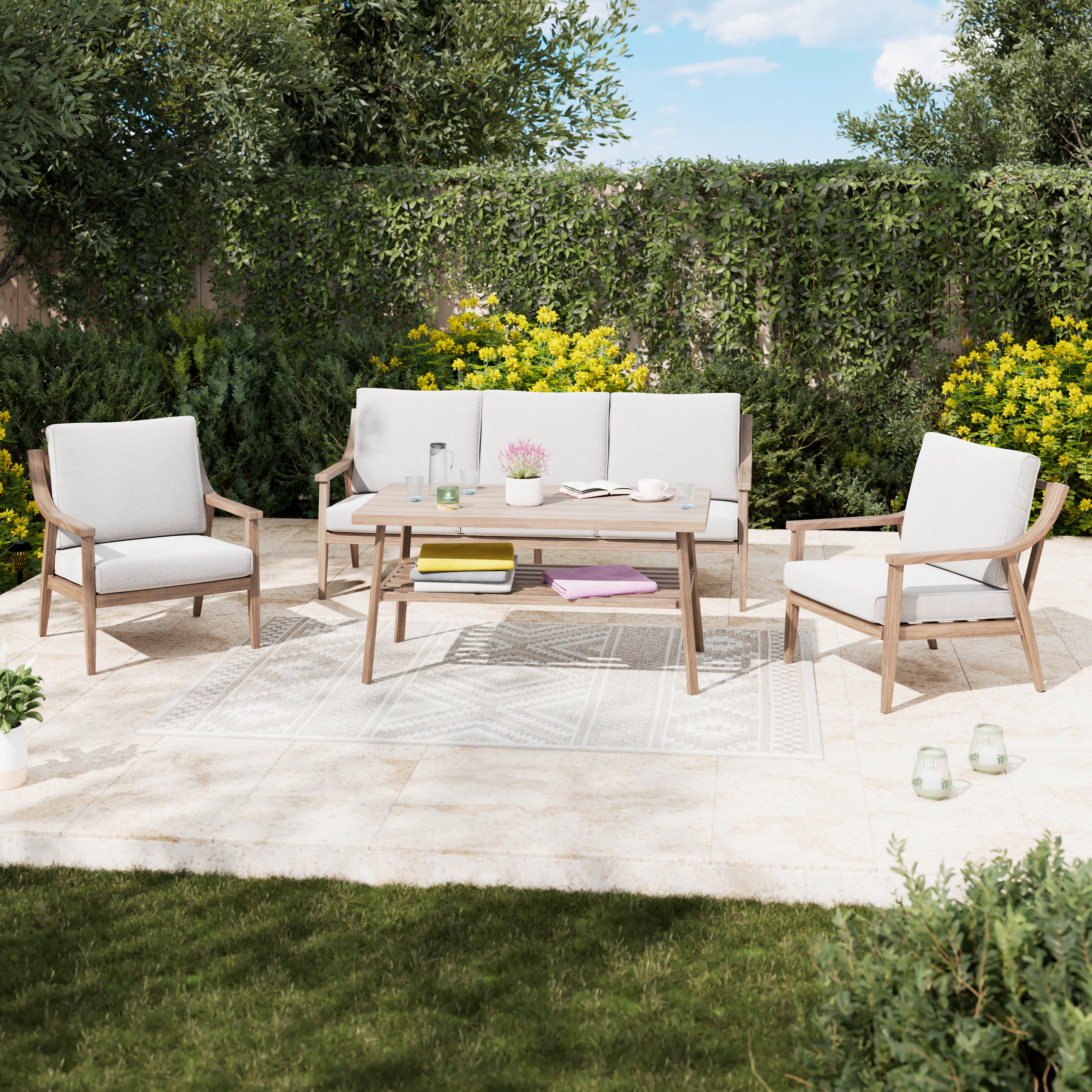 Loungegarnitur Elena - Beige/Naturfarben, MODERN, Textil/Metall - Beldano