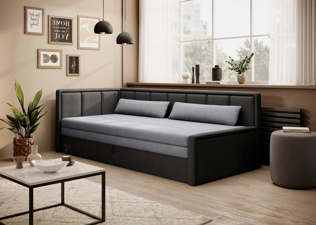 Récamiere Fulgeo Anthrazit/schwarz B: 82 Cm - Anthrazit/Schwarz, Design, Textil (82/77/214cm) - MID.YOU