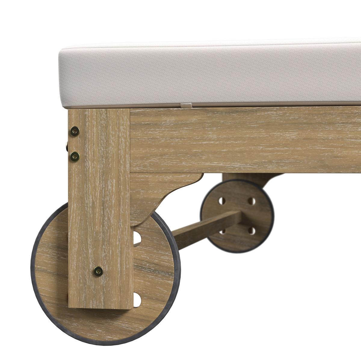 ZAHRADNÍ LEHÁTKO ELJA - šedá/barvy akácie, Moderní, dřevo/textil (195/50/150cm) - Bessagi Garden