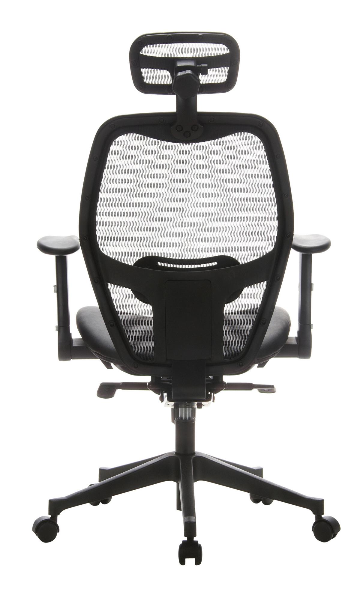Drehtsuhl Air-Port 360°drehbar Schwarz Bis 110 Kg - Schwarz, Basics, Leder/Kunststoff (59/117/48cm) - MID.YOU