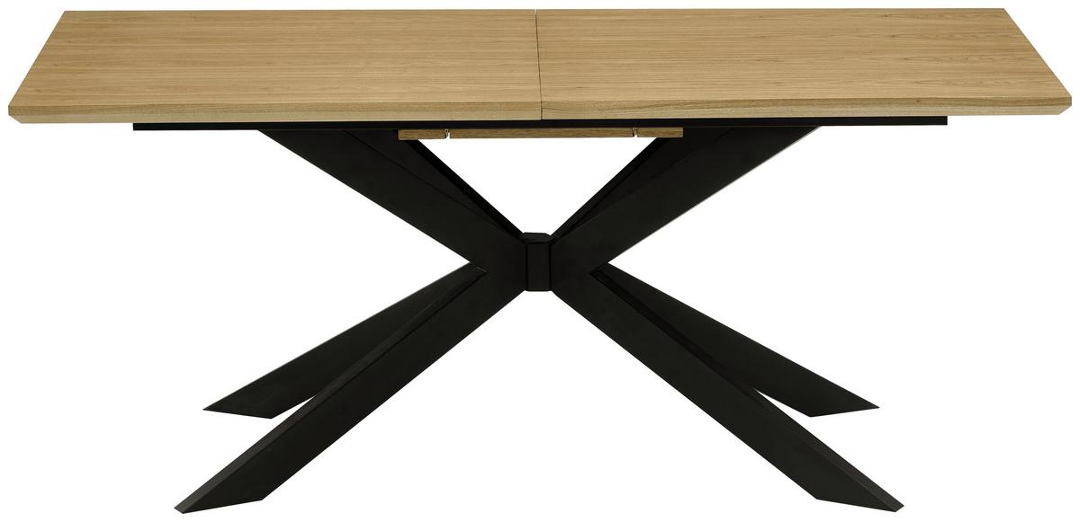 Esstisch Kalmar Schwarz/EichefarbenL:180-230cm - Eichefarben/Schwarz, MODERN, Holz/Holzwerkstoff (180/230/90/76cm) - P & B